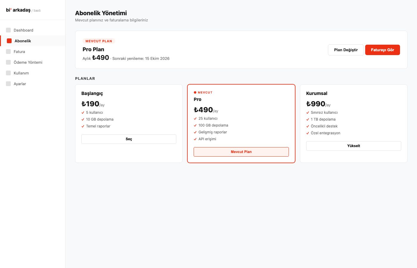 Abonelik & Ödeme Akışı